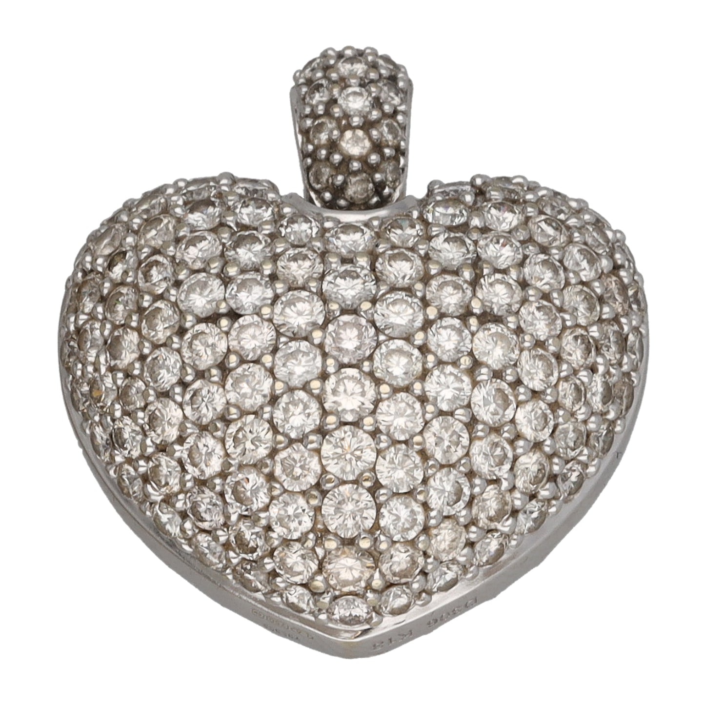 18ct White Gold 3.06ct Diamond Heart Dress/Cocktail Pendant