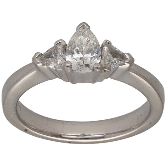 Platinum 0.80ct Diamond Trilogy Ring Size O