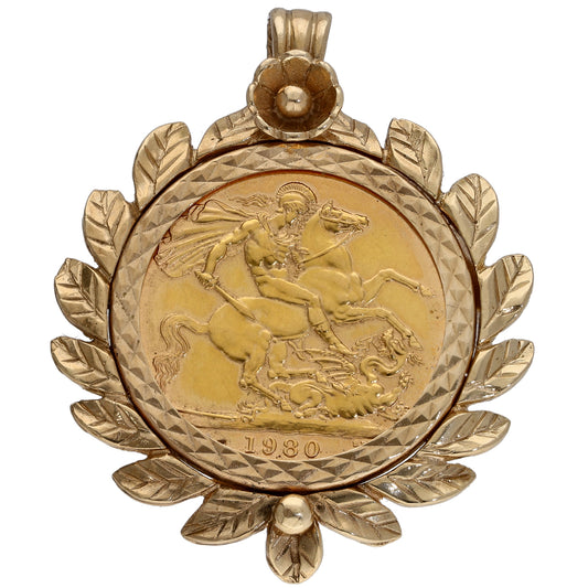 9ct Gold Full Sovereign Coin Pendant