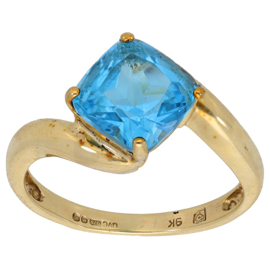 9ct Gold Topaz Single Stone Ring Size N