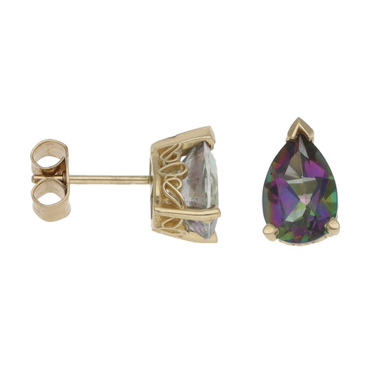 14ct Gold Coated Topaz Stud Earrings