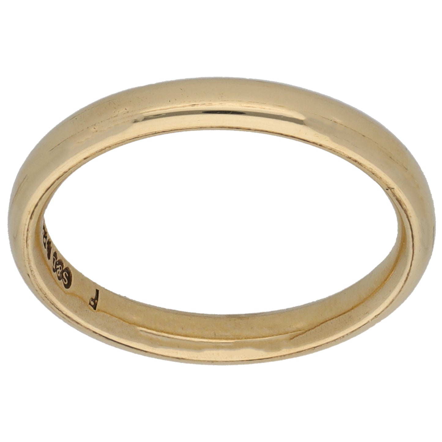 9ct Gold Plain Wedding Ring Size L
