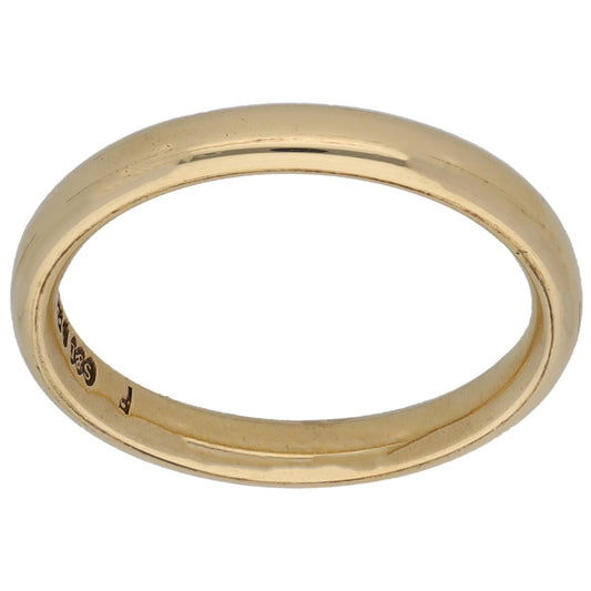 9ct Gold Plain Wedding Ring Size L