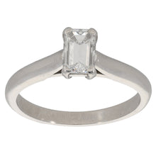 Load image into Gallery viewer, Platinum 0.83ct Diamond Solitaire Ring Size L
