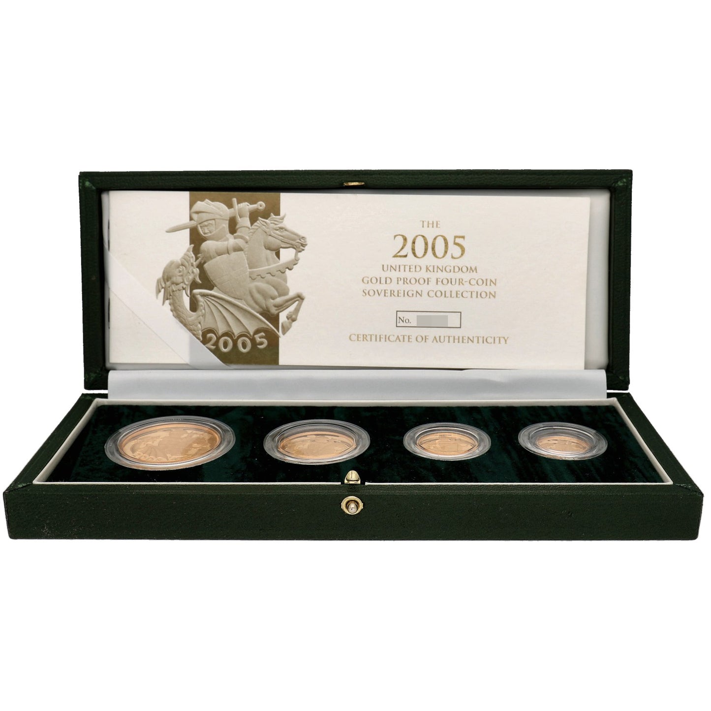 22ct Gold Queen Elizabeth II Sovereign Coin Set 2005