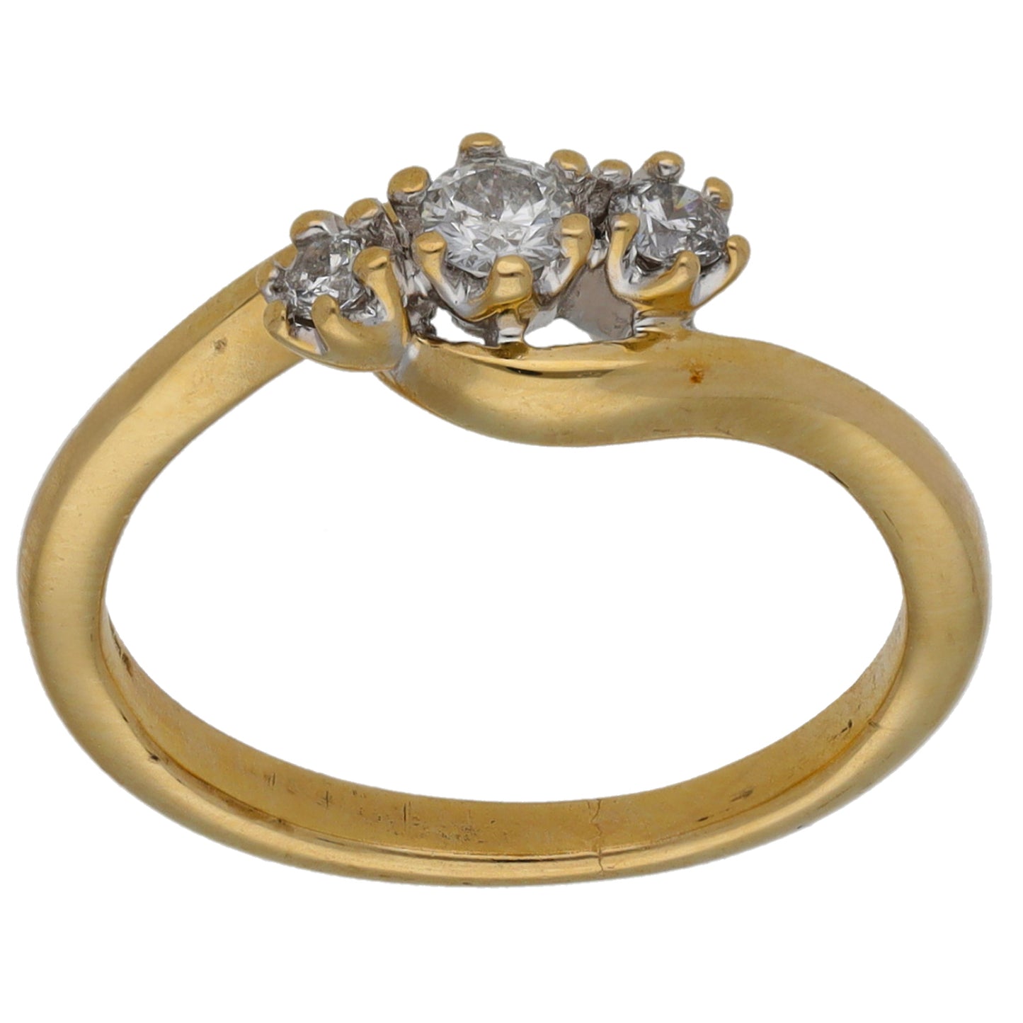 9ct Gold 0.25ct Diamond Trilogy Ring Size K