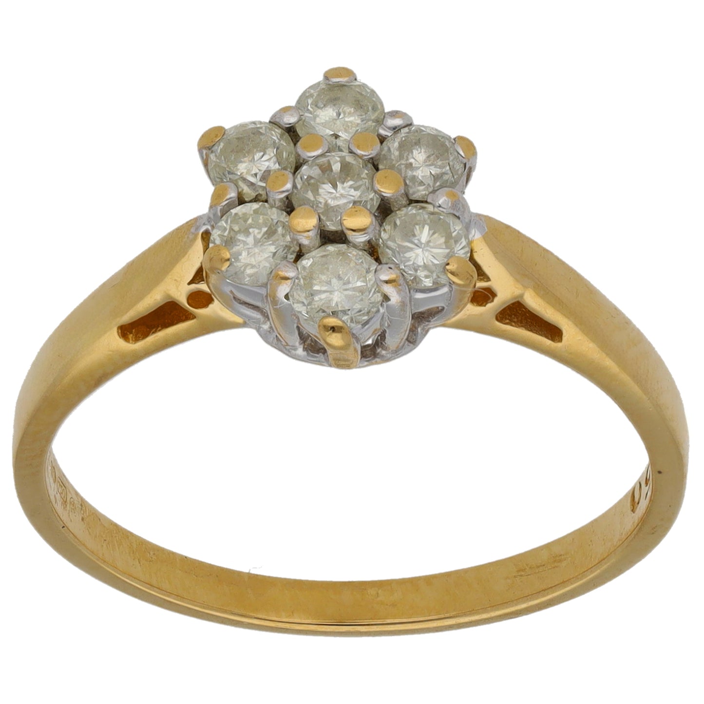 18ct Gold 0.50ct Diamond Cluster Ring Size P