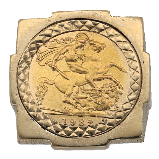 9ct Gold Coin Ring Size S
