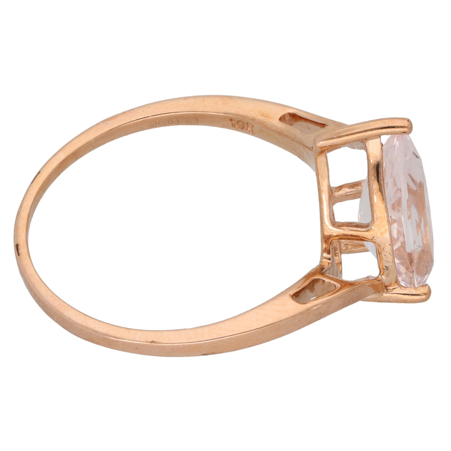 9ct Rose Gold Morganite Single Stone Ring Size P