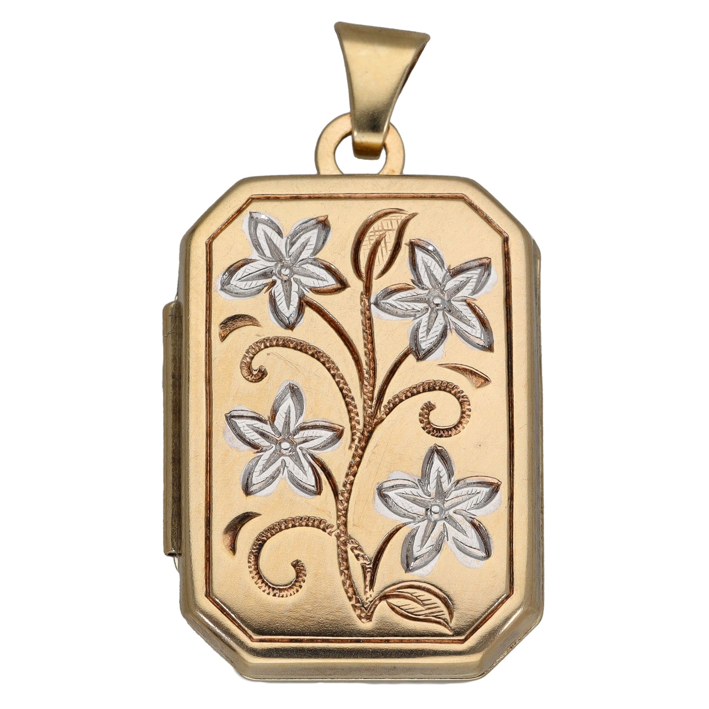 9ct Gold Patterned Locket Pendant