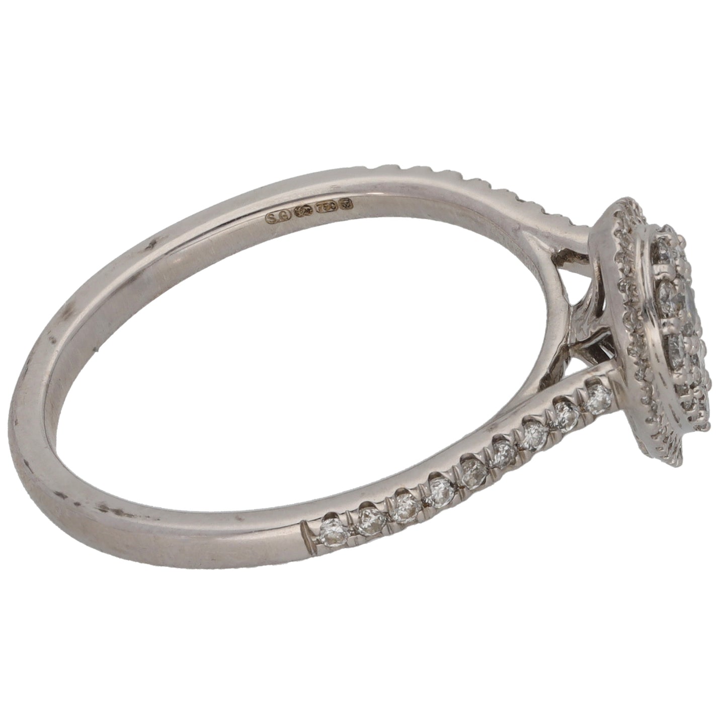 18ct White Gold 0.50ct Diamond Dress/Cocktail Ring Size S