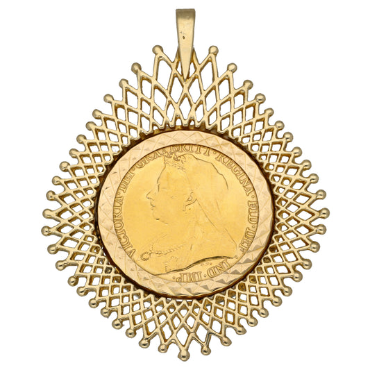 9ct Gold Half Sovereign Coin Pendant