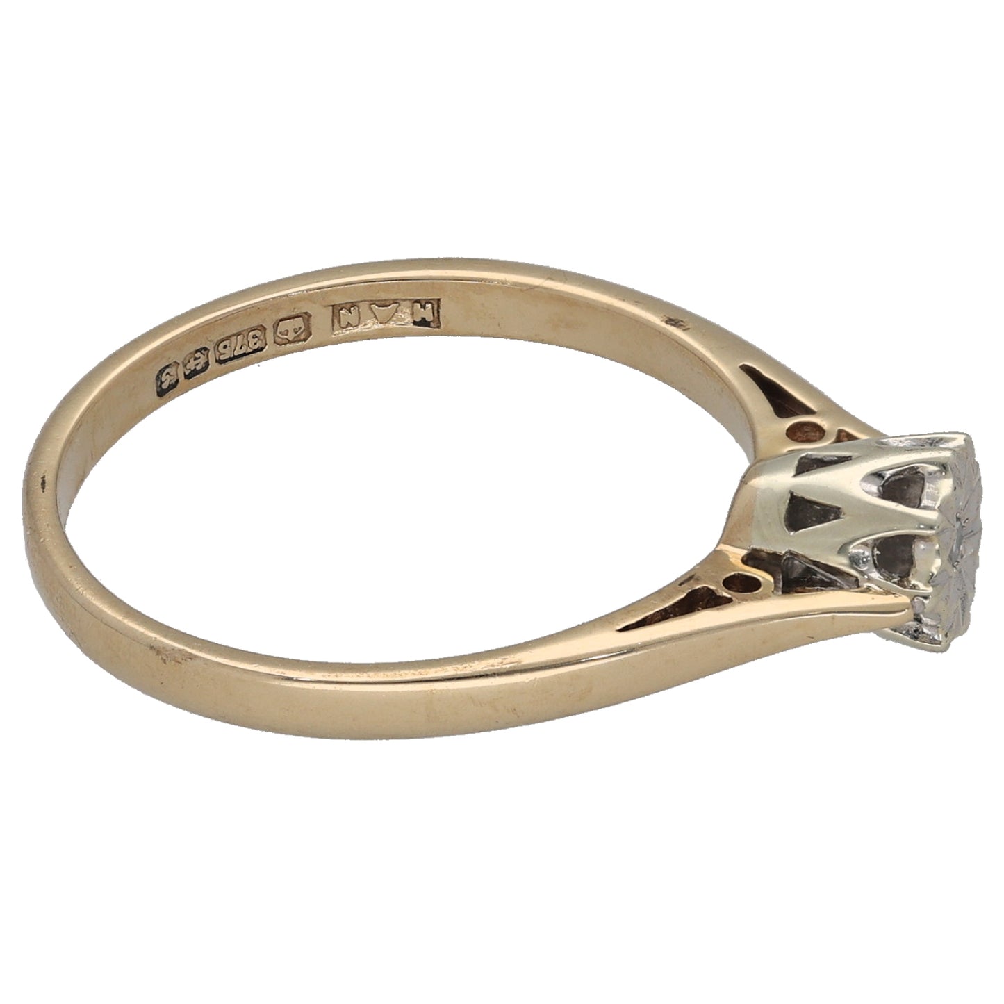 9ct Gold 0.01ct Diamond Solitaire Ring Size N