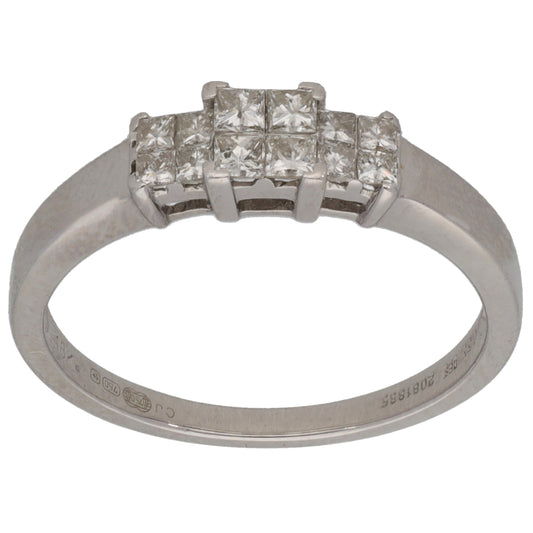 18ct White Gold 0.33ct Diamond Dress/Cocktail Ring Size N
