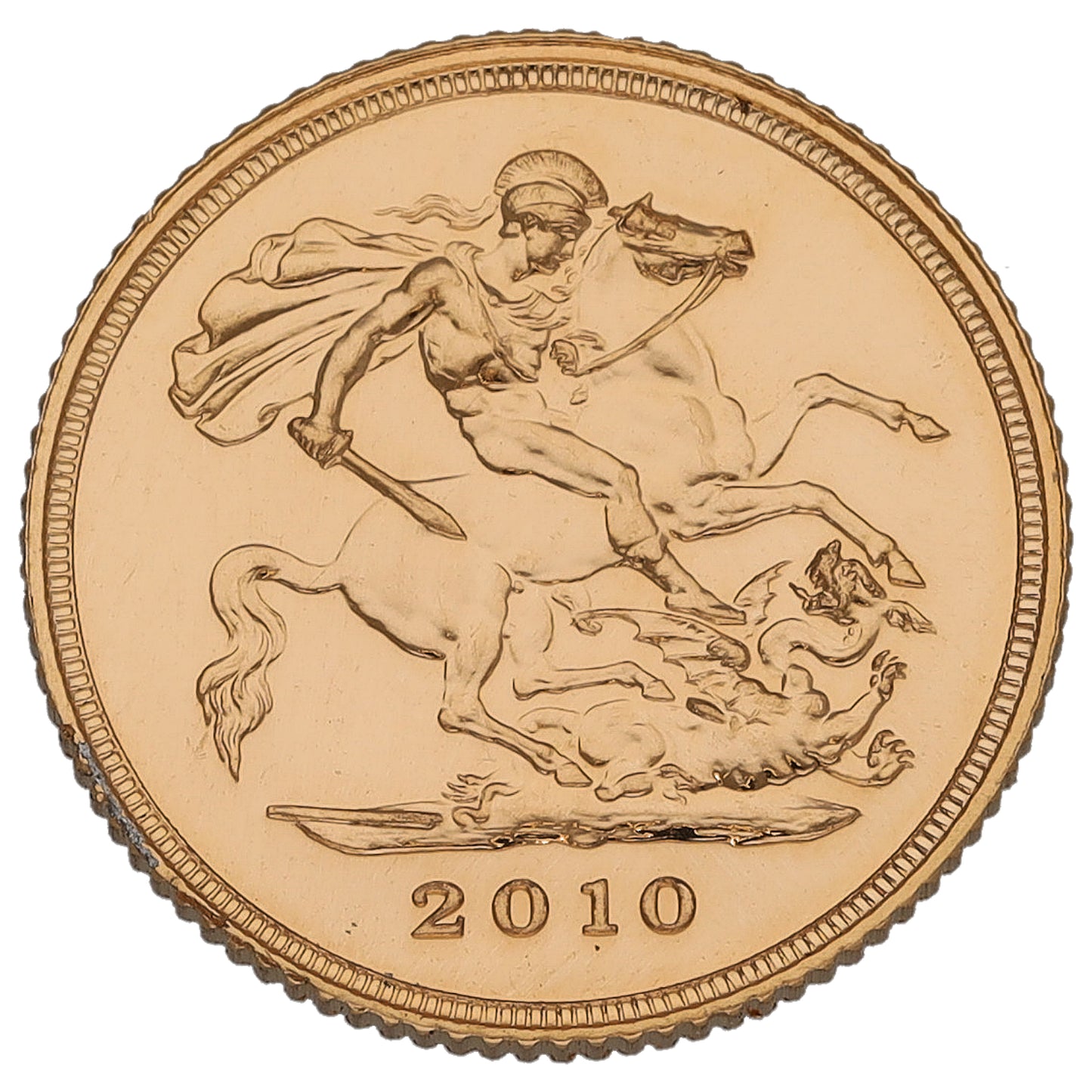 22ct Gold Queen Elizabeth II Half Sovereign Coin 2010