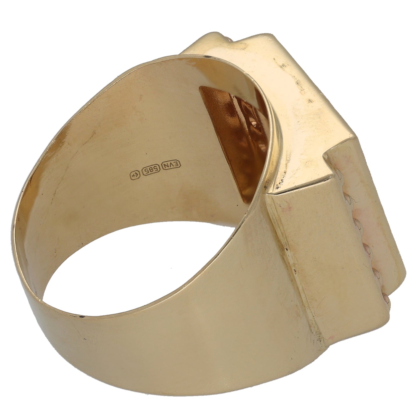 14ct Gold Patterned Signet Ring Size W