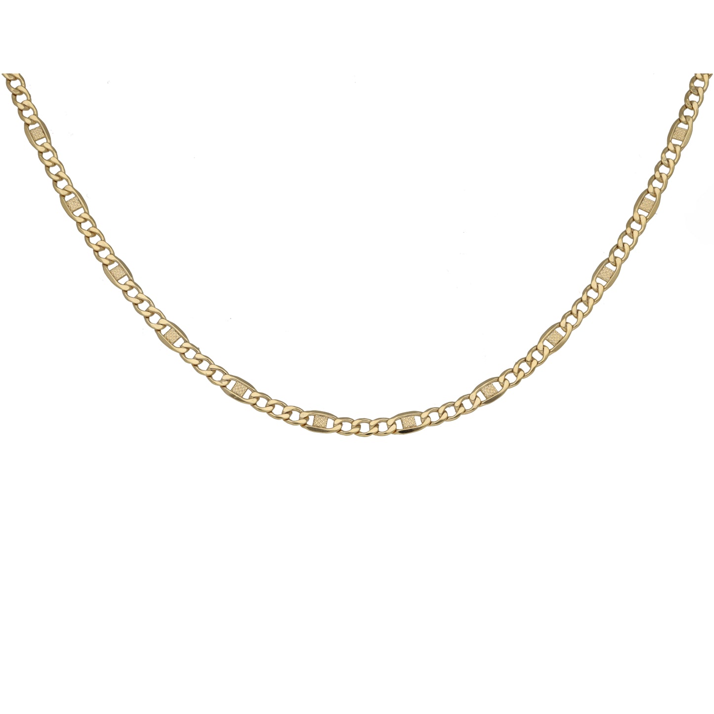 New 9ct Gold Curb Chain 14"