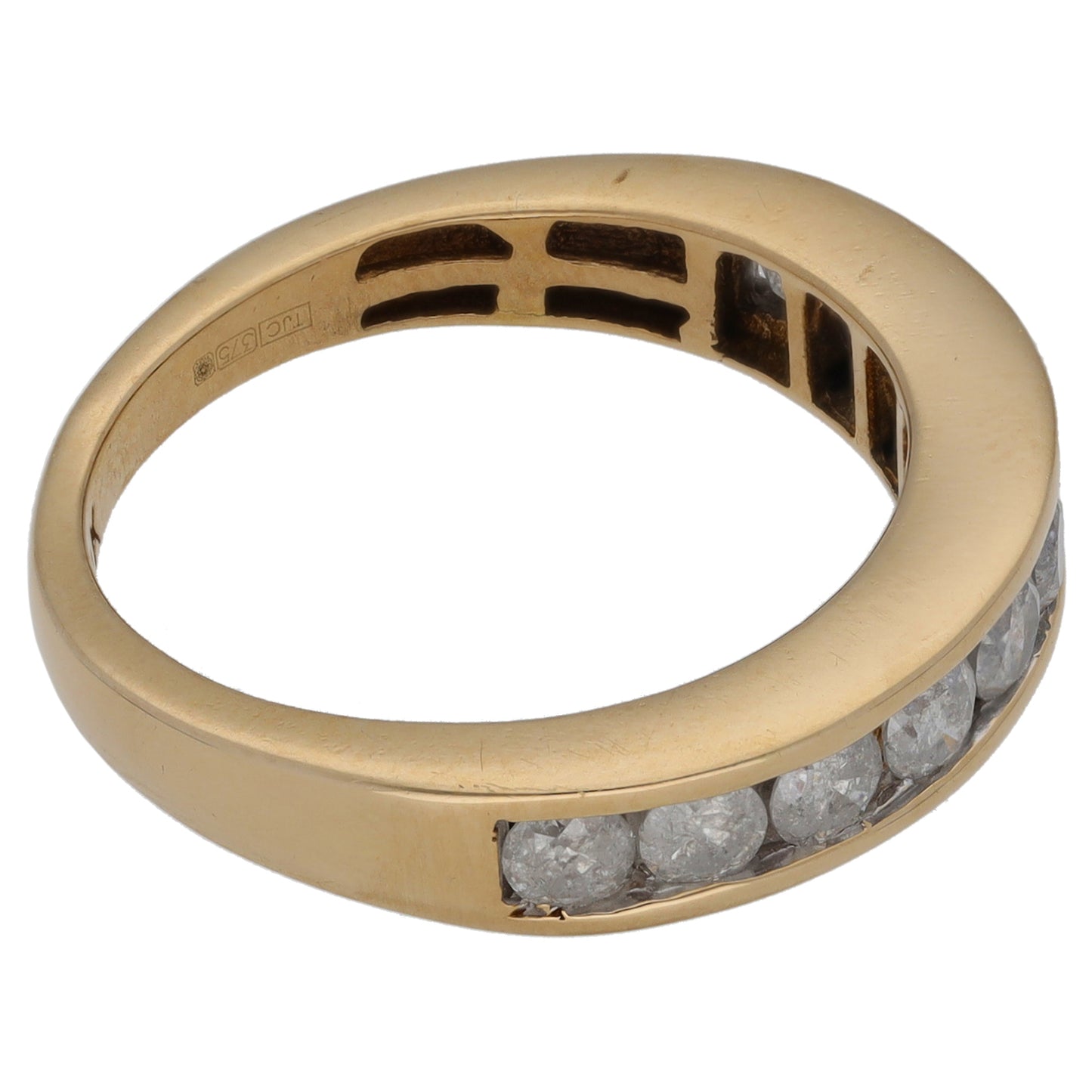 9ct Gold 1.00ct Diamond Half Eternity Ring Size O