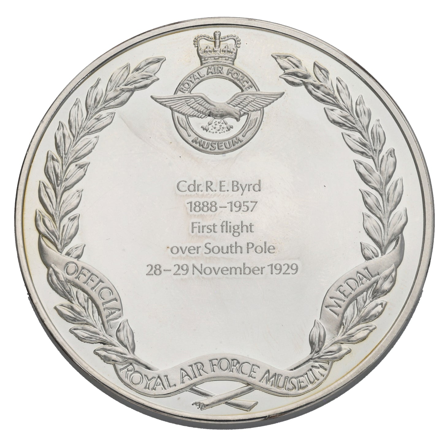 Silver Royal Airforce Museum First Flight Over South Pole Medal