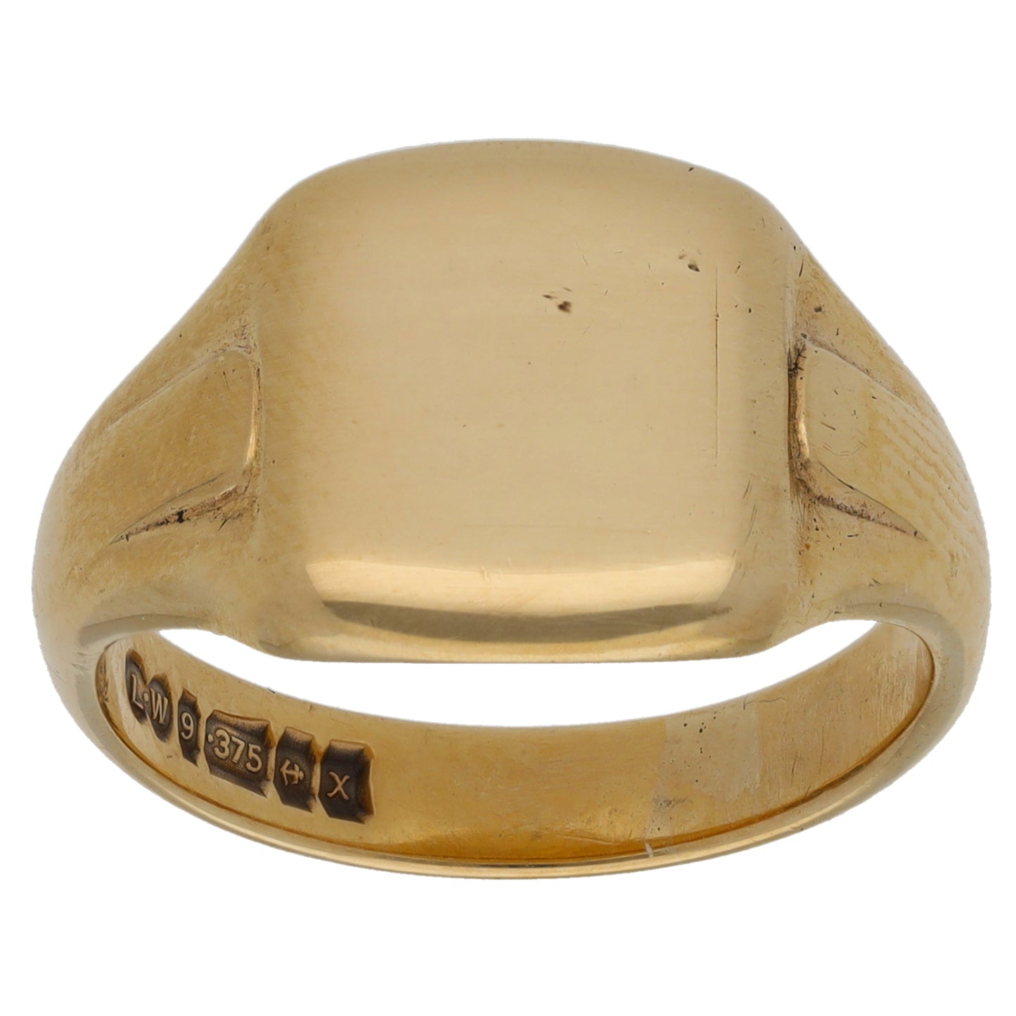 9ct Gold Plain Signet Ring Size R