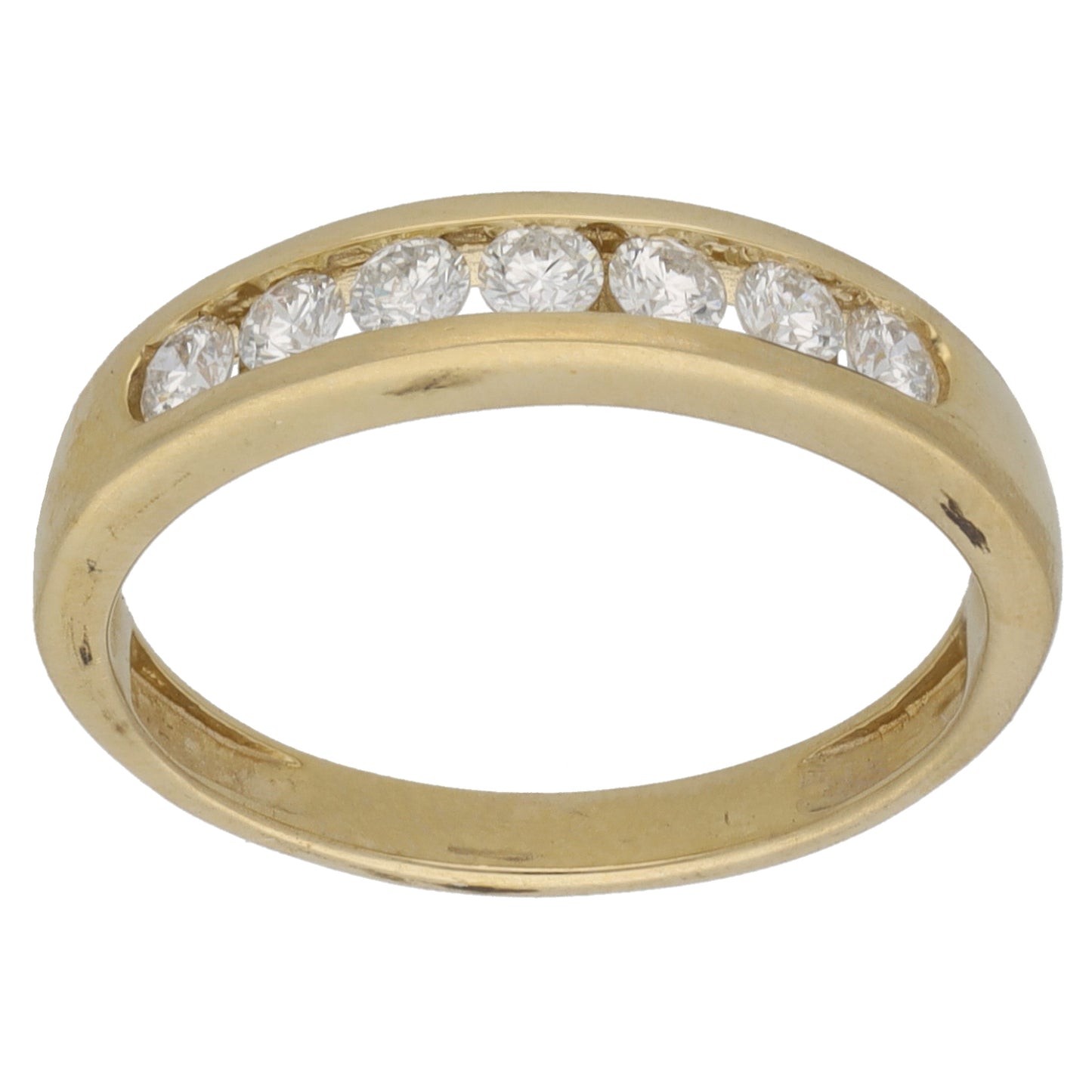 9ct Gold 0.49ct Round Cut Diamond Half Eternity Ring Size R