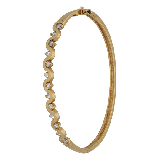 9ct Gold Cubic Zirconia Fancy Stone Set Bracelet