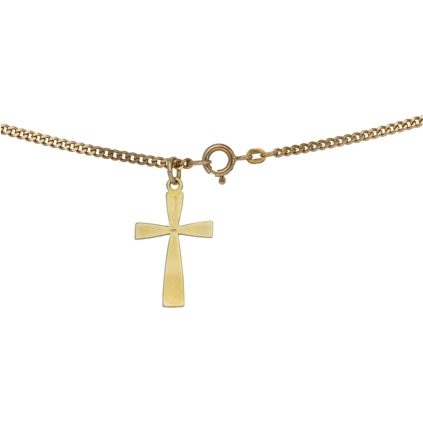14ct Gold Cross Pendant With Chain