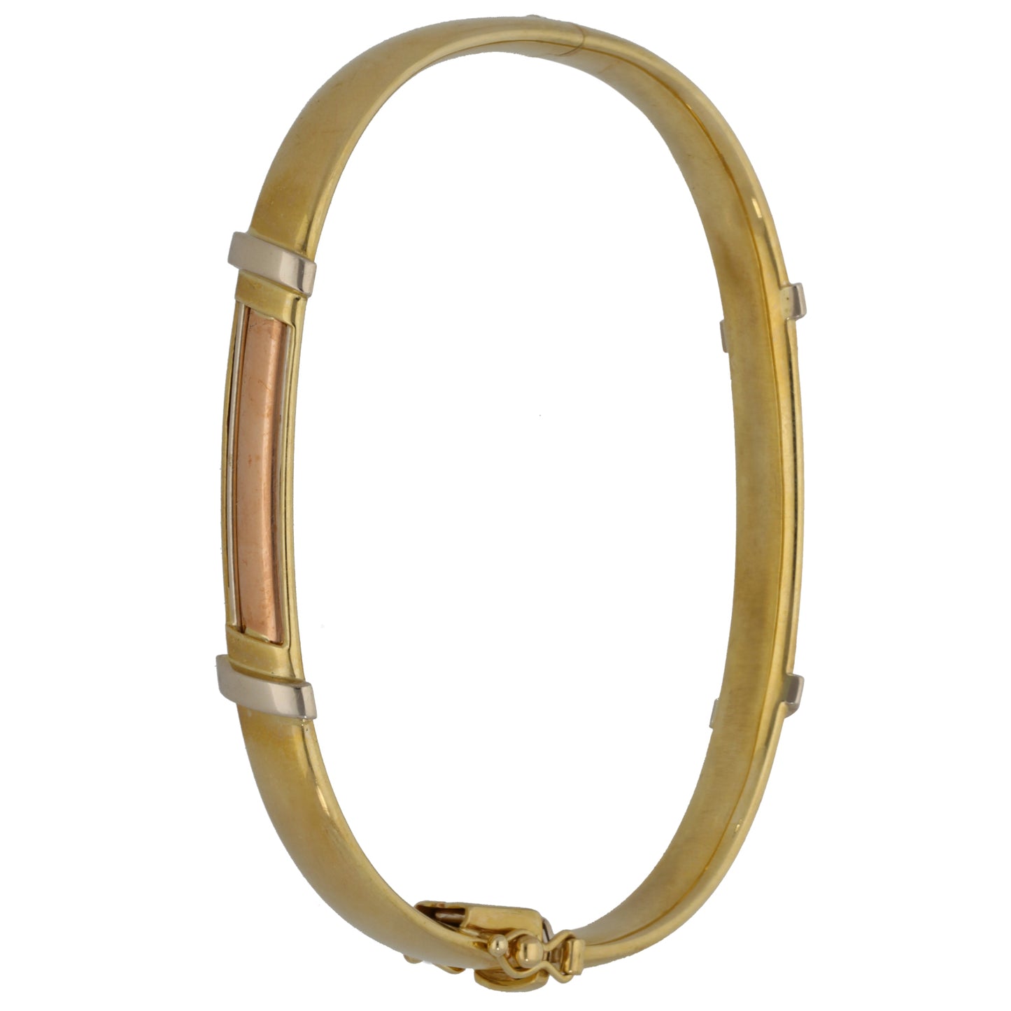 9ct Tricolour Gold Hinged/Clasp Bangle