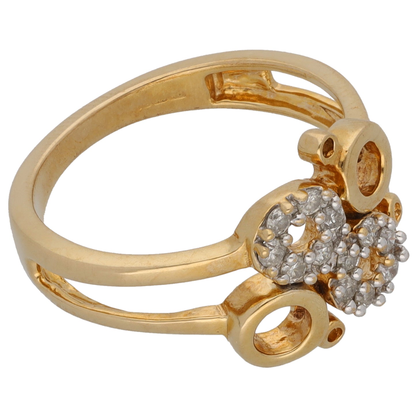 9ct Gold 0.12ct Diamond Dress/Cocktail Ring Size N