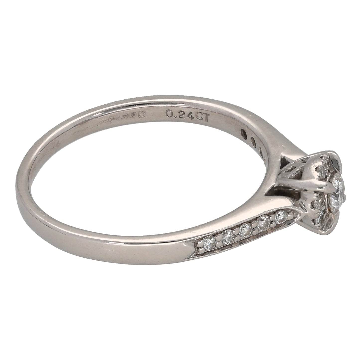18ct White Gold 0.24ct Diamond Cluster Ring Size N