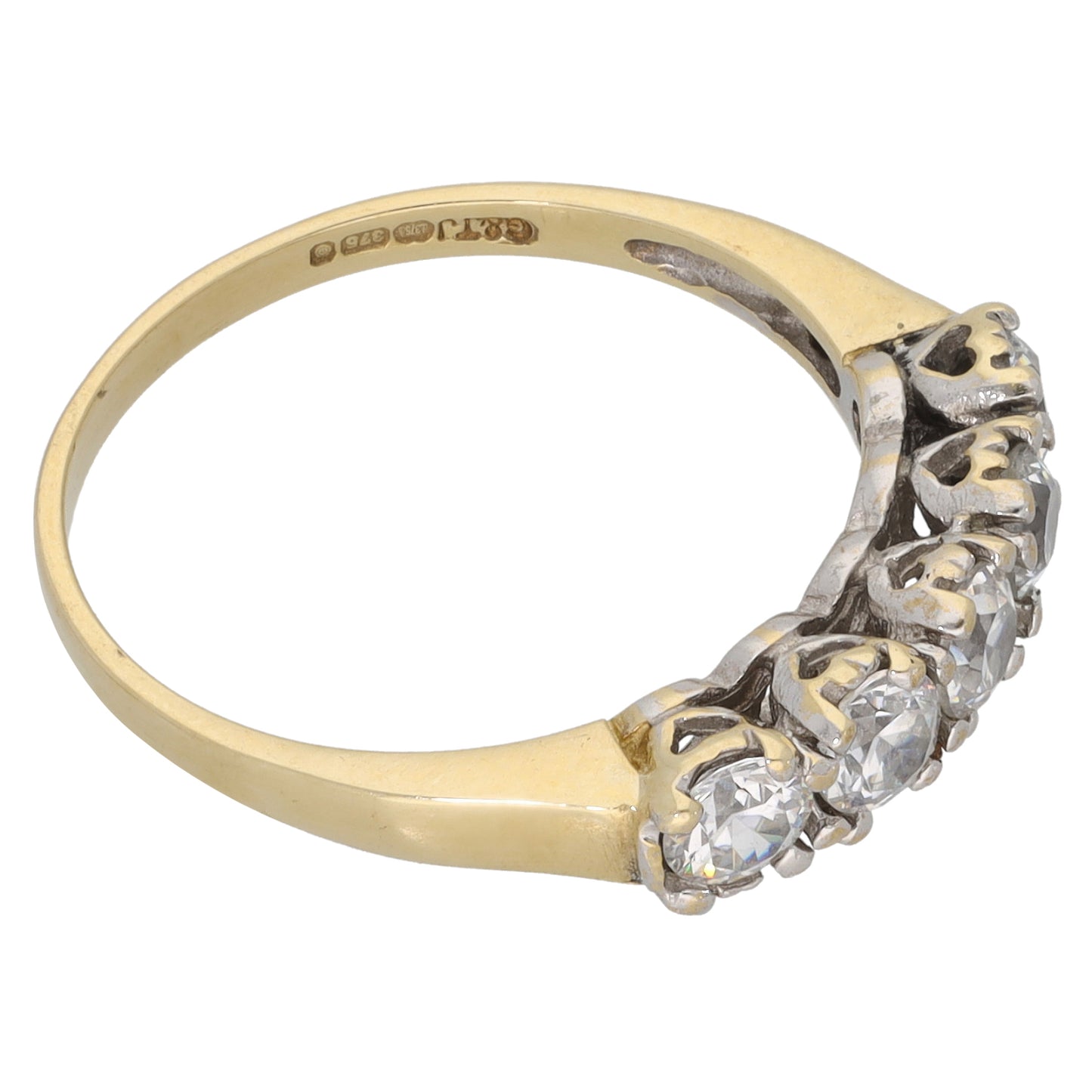 9ct Gold Cubic Zirconia Half Eternity Ring Size O