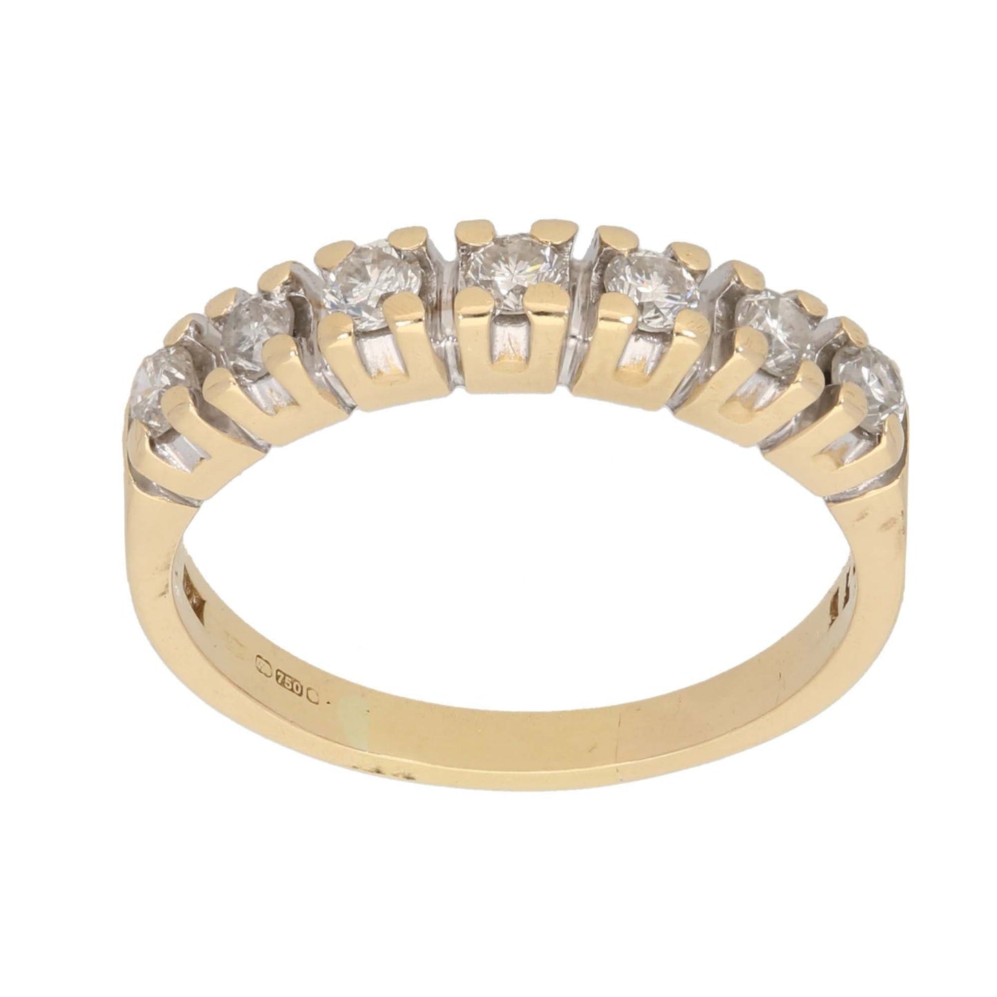 18ct Gold Diamond Ladies Half Eternity Ring Size S