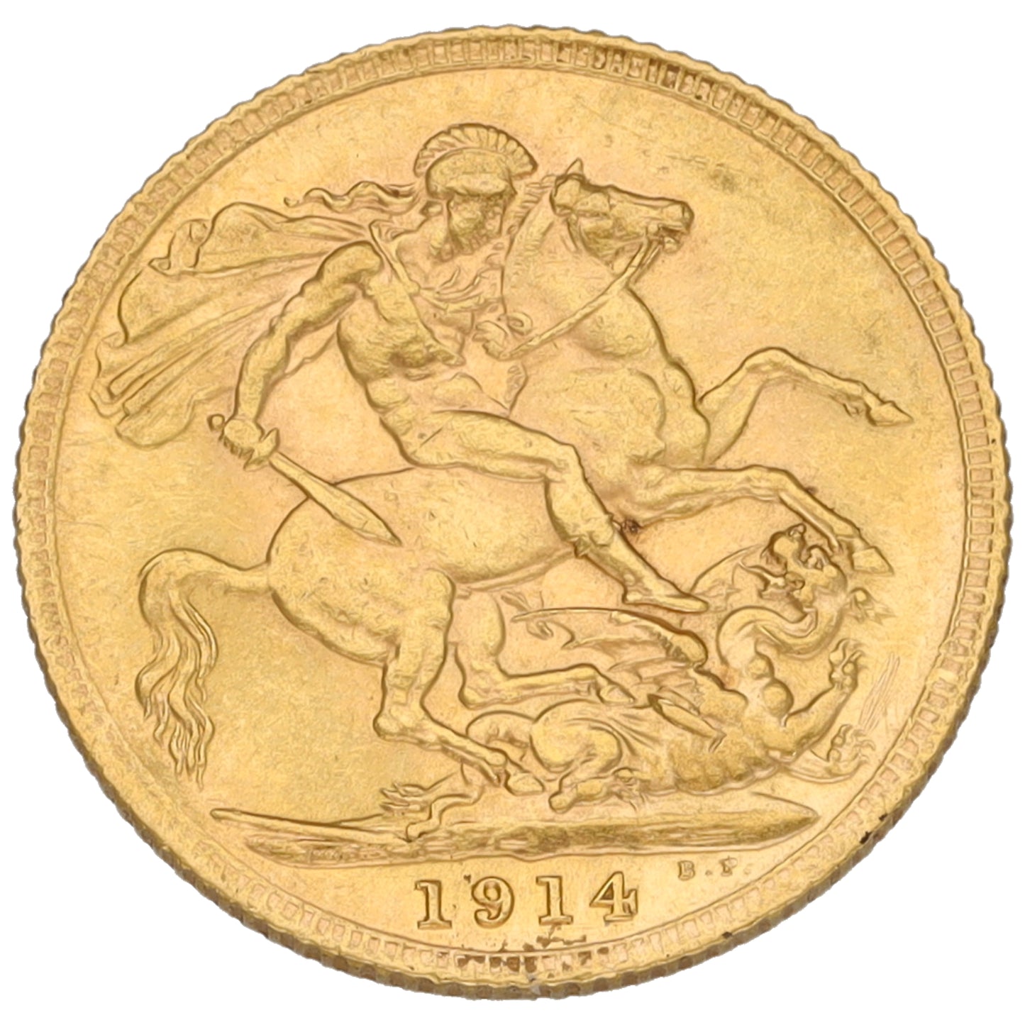 22ct Gold King George V Full Sovereign Coin 1914