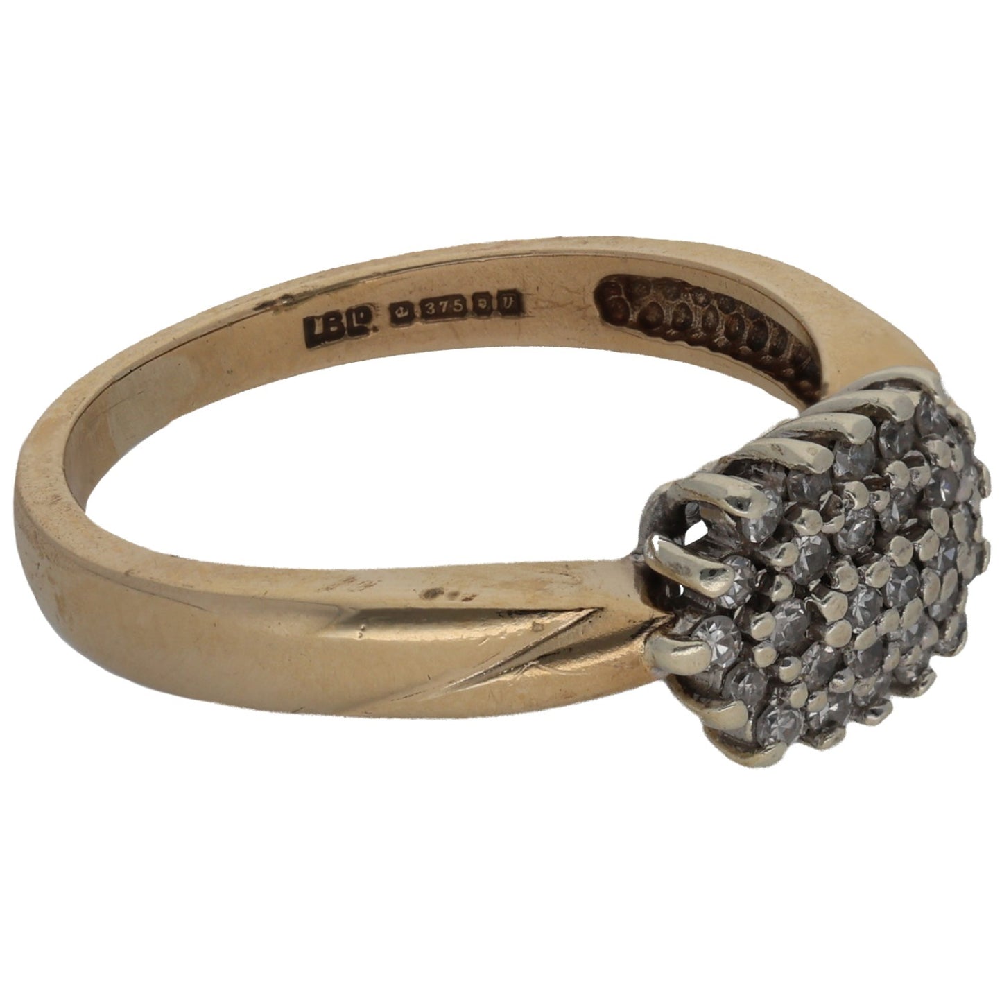 9ct Gold 0.14ct Diamond Cluster Ring Size L