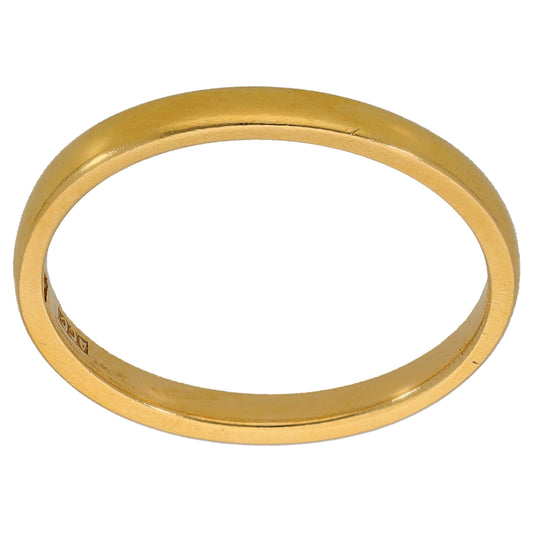 22ct Gold Plain Wedding Ring Size O