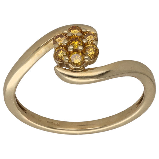 9ct Gold 0.25ct Diamond Cluster Ring Size N