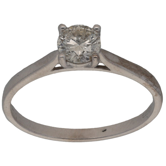 9ct White Gold 0.50ct Diamond Solitaire Ring Size M