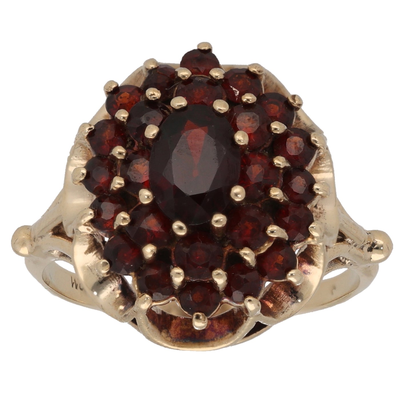 9ct Gold Garnet Dress/Cocktail Ring Size P