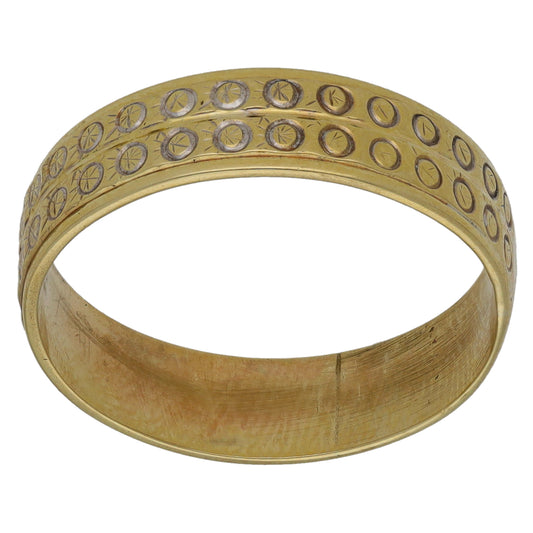 9ct Gold Patterned Wedding Ring Size O