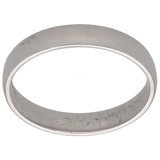 9ct White Gold Plain Wedding Ring Size R