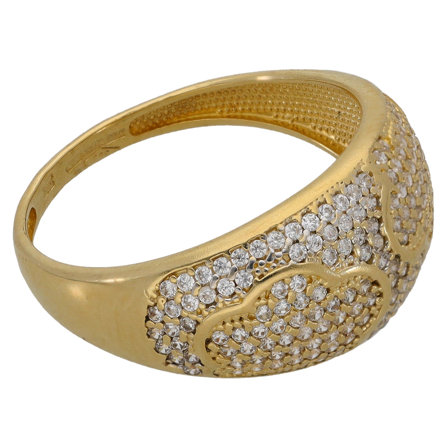 14ct Gold Cubic Zirconia Dress/Cocktail Ring Size O