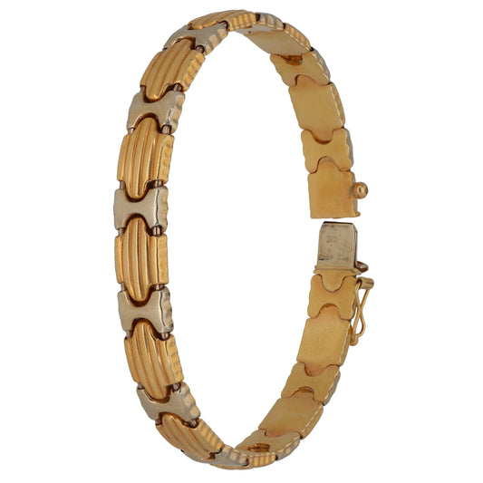 9ct Bi-Colour Gold Hinged/Clasp Bangle