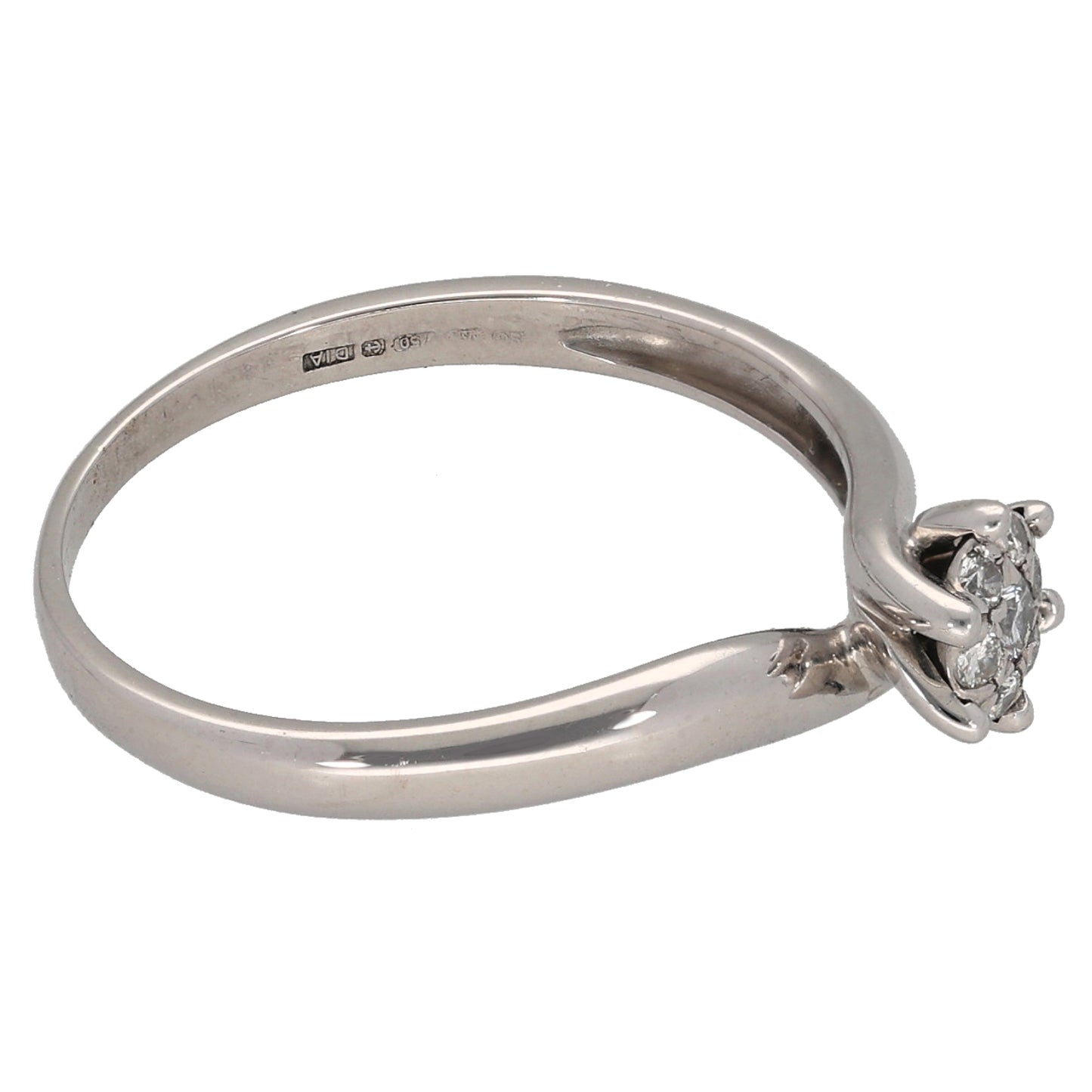 18ct White Gold 0.10ct Diamond Cluster Ring Size N