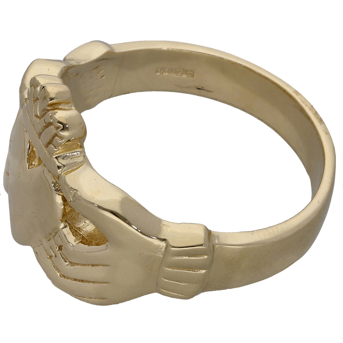 9ct Gold Claddagh Ring Size W