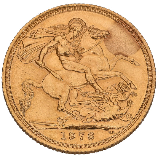 22ct Gold Queen Elizabeth II Full Sovereign Coin 1976