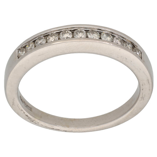 9ct White Gold 0.25ct Diamond Half Eternity Ring Size L