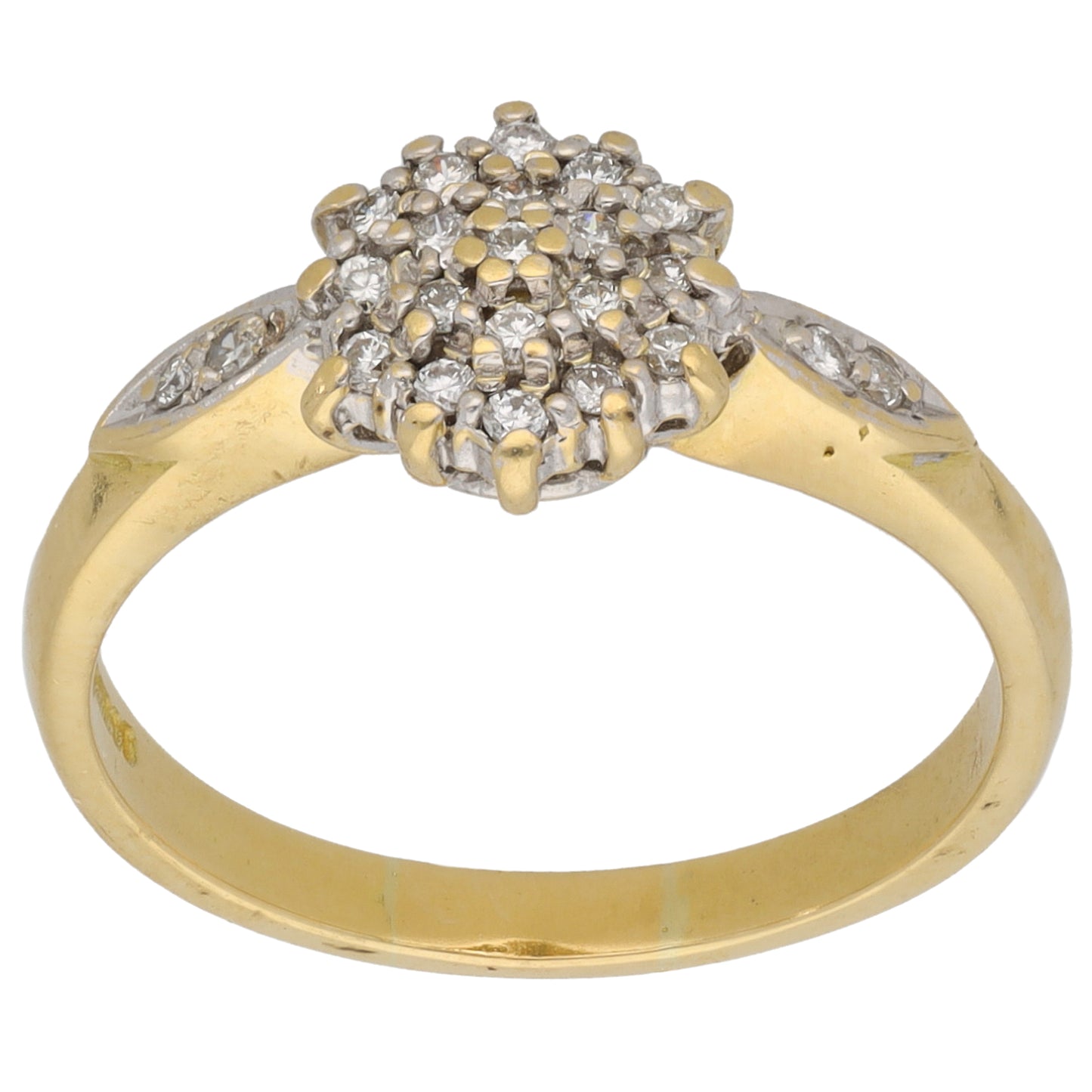 18ct Gold 0.23ct Diamond Cluster Ring Size O