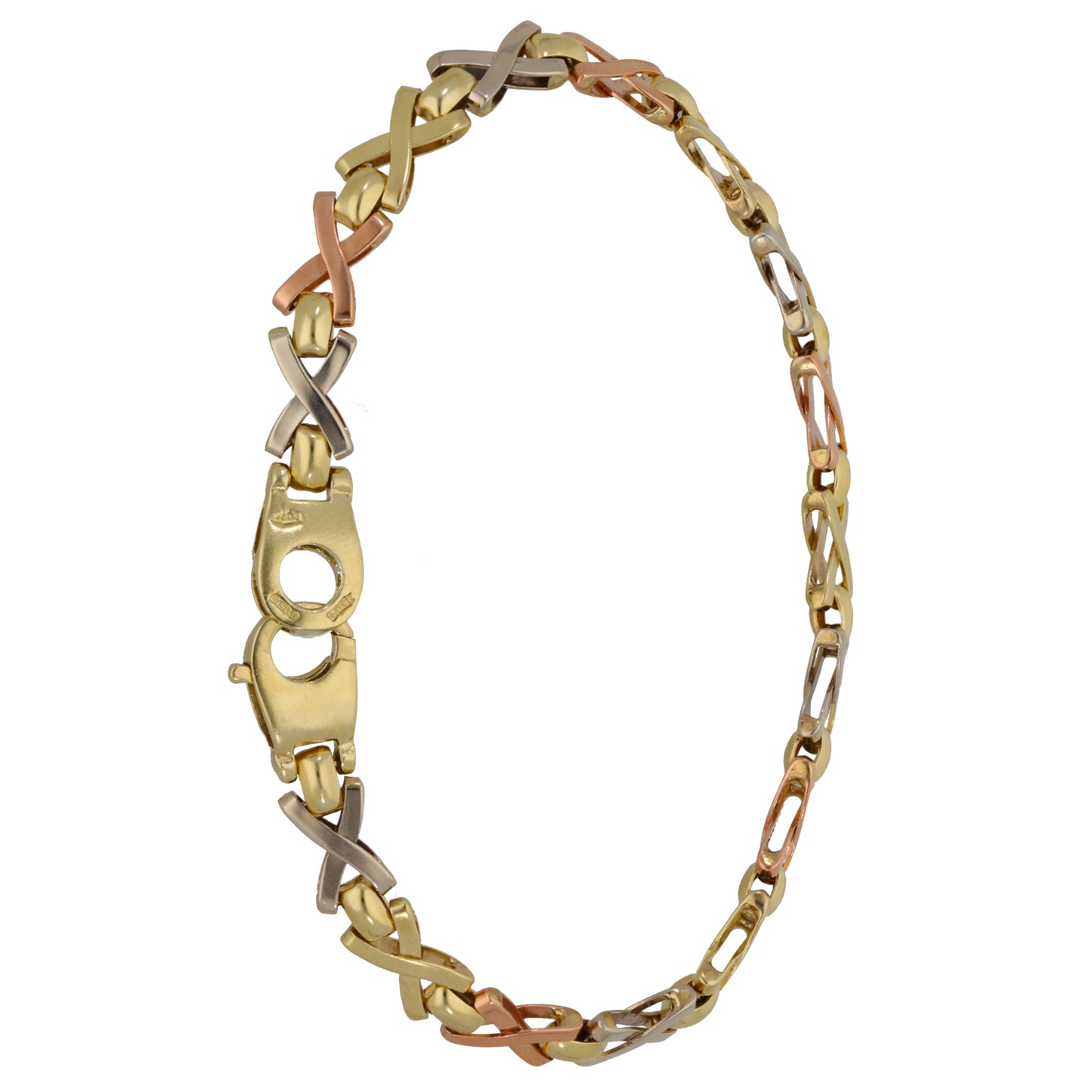 9ct Tri-Colour Gold Alternative Bracelet