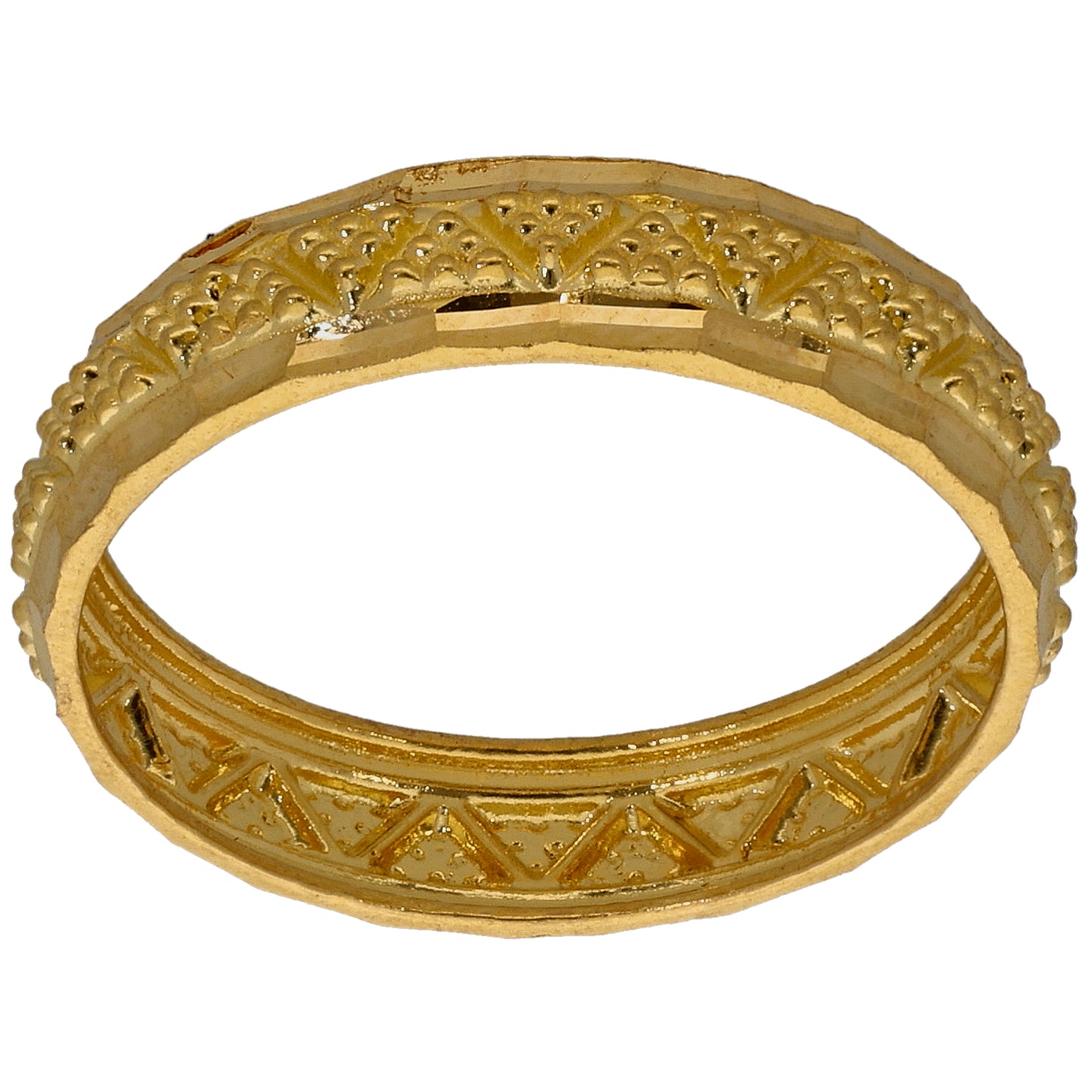 New 22ct Gold Patterned Wedding Ring Size N-P