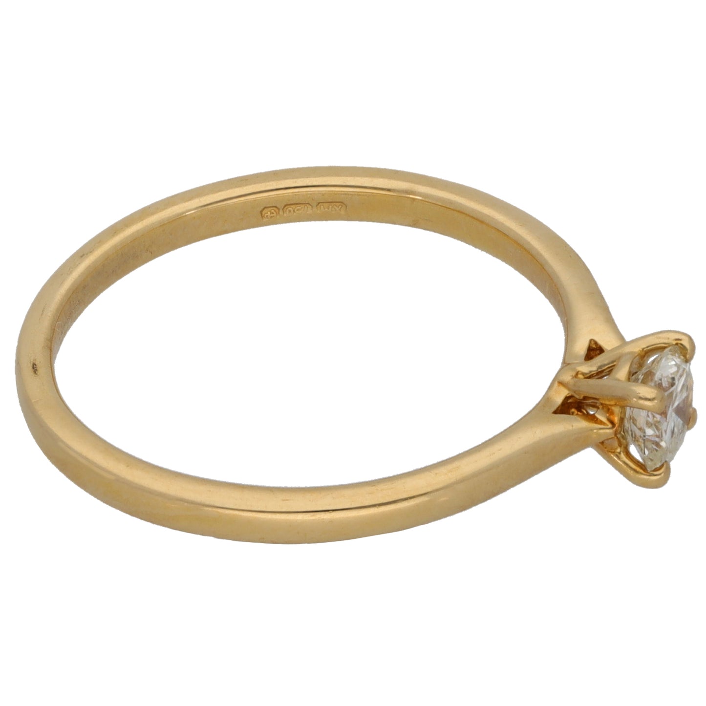 18ct Gold 0.28ct Diamond Solitaire Ring Size N
